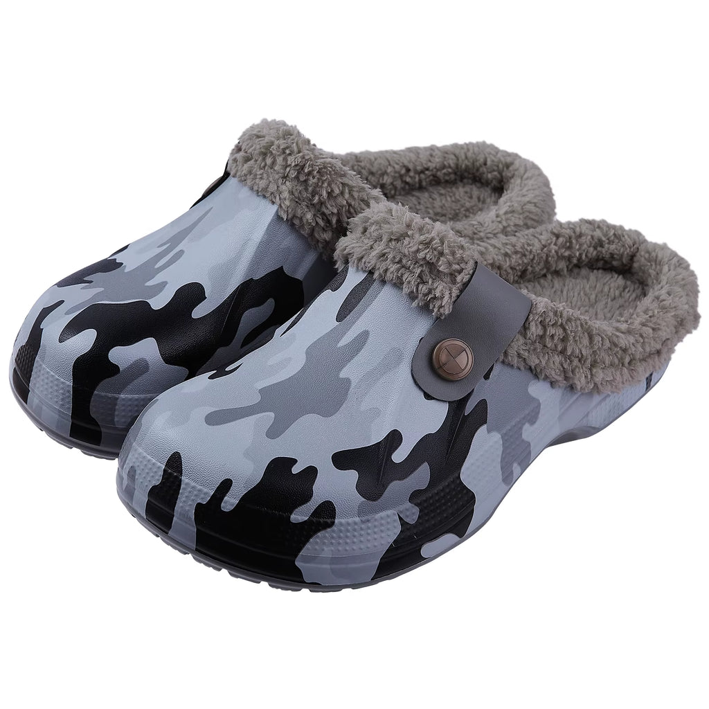 Zapatillas de casa con forro de pelo, camuflaje
