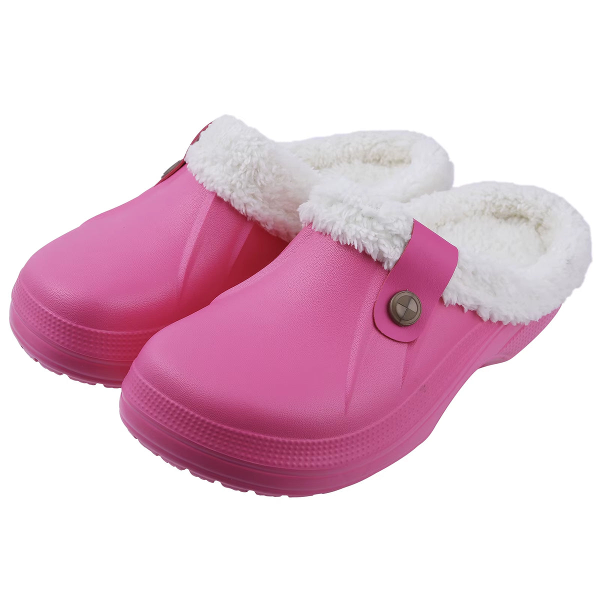 Zapatillas de casa con forro de pelo, color fucsia