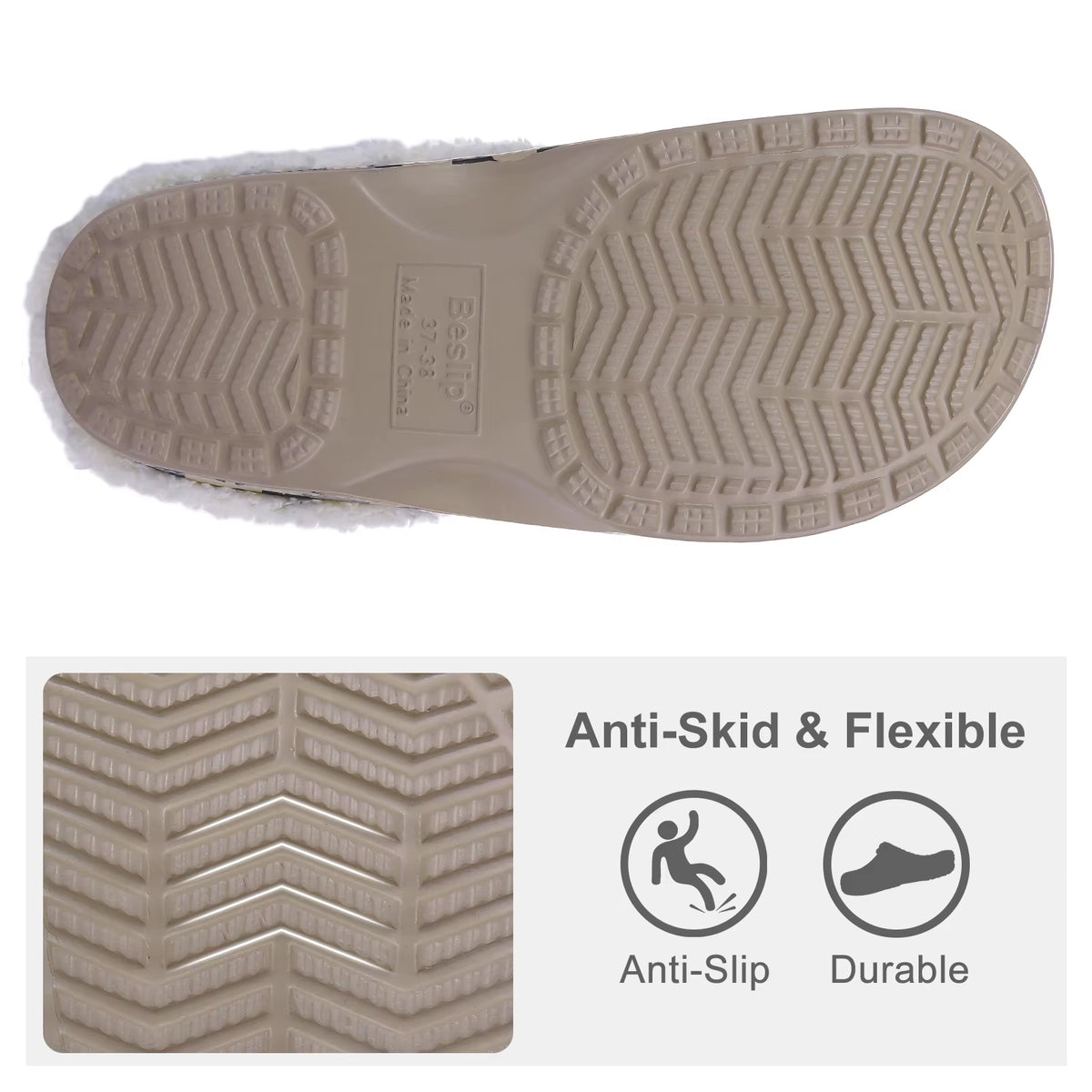 Suela antideslizante y flexible