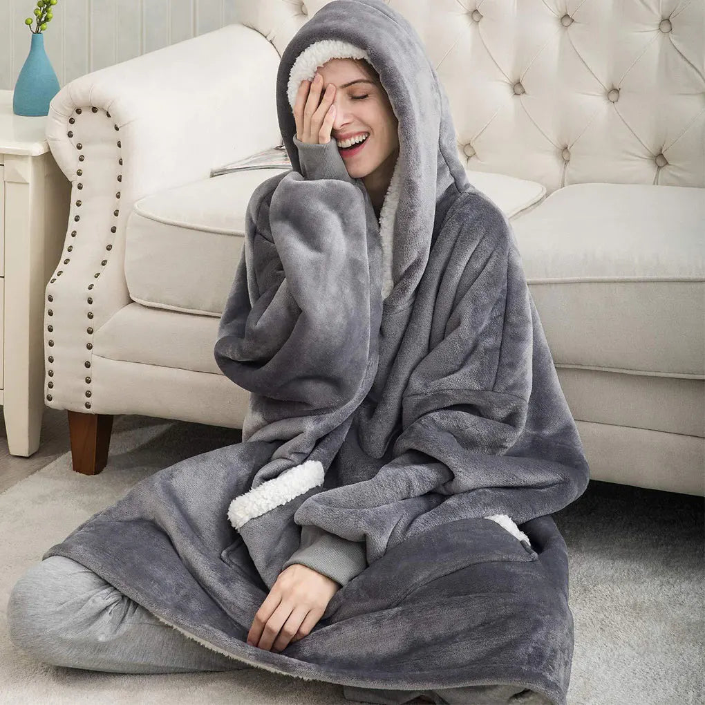 Manta Con Capucha Para Hombre Y Mujer, Manta Cálida Y Suave Con Capucha De Lana De Sherpa De Franela De Gran Tamaño, Sudadera, Regalos