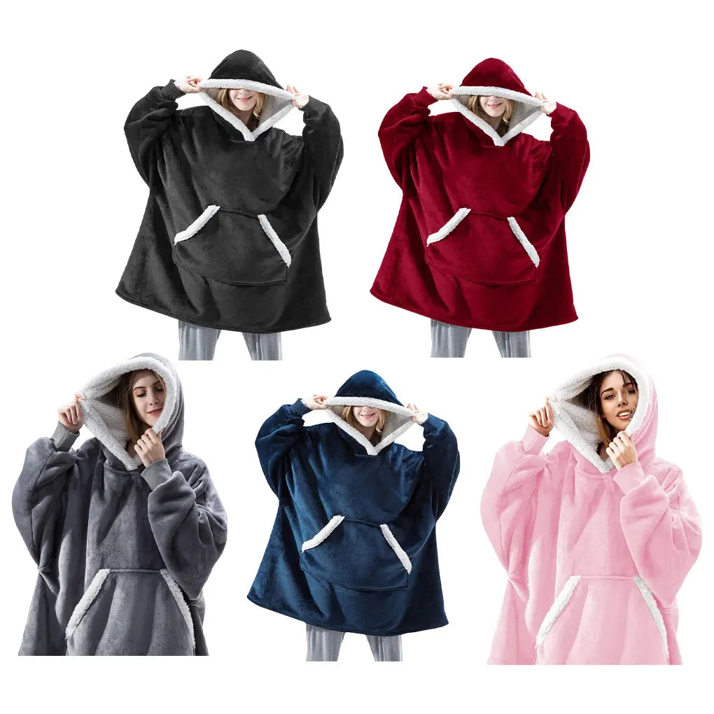 Manta Con Capucha Para Hombre Y Mujer, Manta Cálida Y Suave Con Capucha De Lana De Sherpa De Franela De Gran Tamaño, Sudadera, Regalos