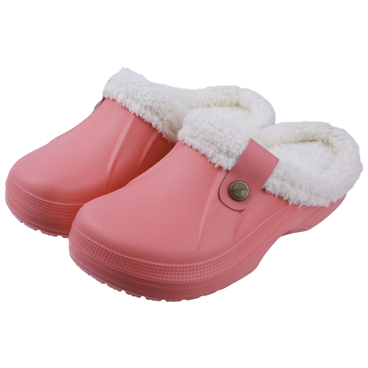 Zapatillas de casa con forro de pelo, color rosa